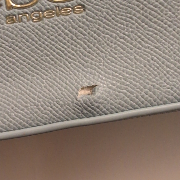 Bebe Evie Small Satchel Handbag Light Blue Women’s Purse NWT Bag FLAWS/READ - Picture 8 of 10